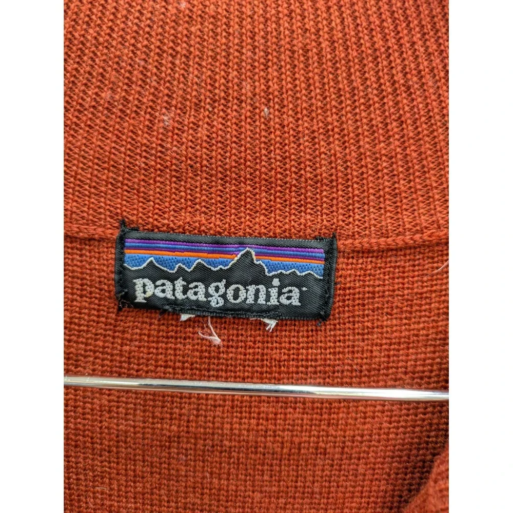 Patagonia Quarter Zip Sweater Mens XL Orange Striped Gorpcore‎